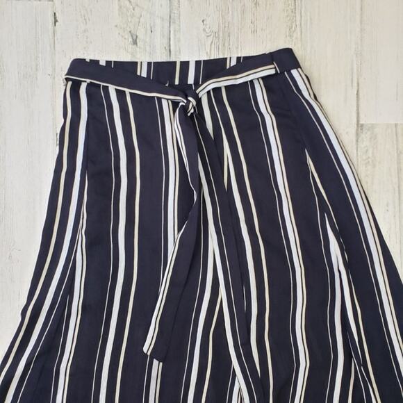 Polagram Navy Blue & White Stripe Split Maxi Skirt Women's Size Large - Picture 8 of 10